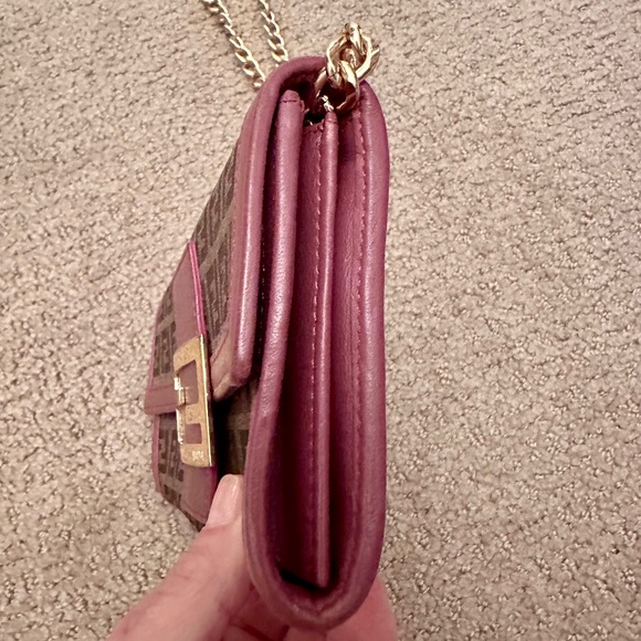 FENDI Zucchino Canvas Pink Leather Bifold Long Wallet great for Spring! - Picture 15 of 16